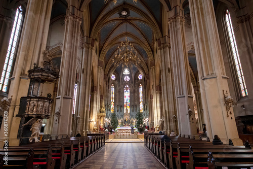 Zagreb / Croatia - December 31 / 2020: Internal view of the cathedral of Zagreb