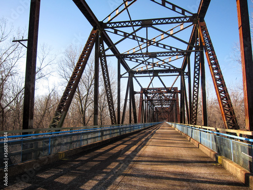 bridge over the river at sunset