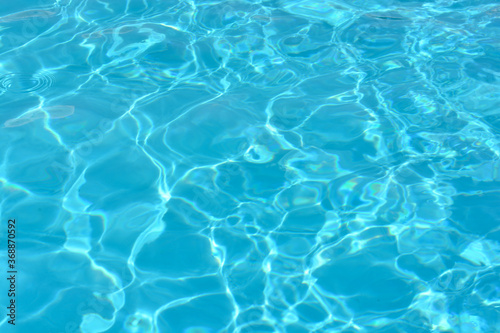 Blue water in swimming pool.Ripple Water.