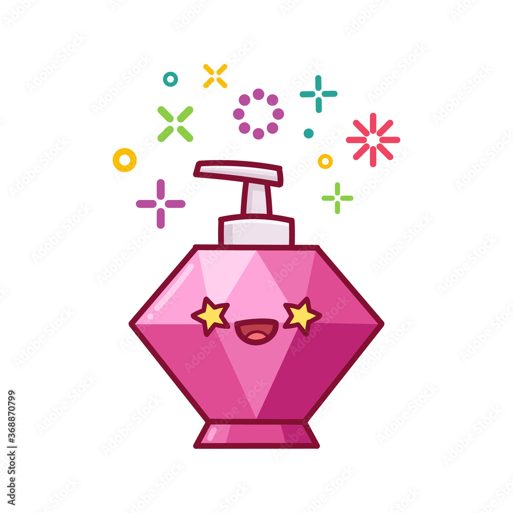 kawaii smiling soap bottle cartoon illustration kawaii smiling soap bottle cartoon illustration