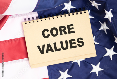 Core Values written on a note paper