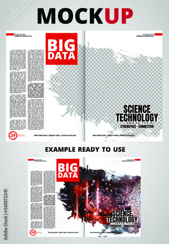 Brochure, ebook or presentation mockup ready for use, vector illustration easy to editable