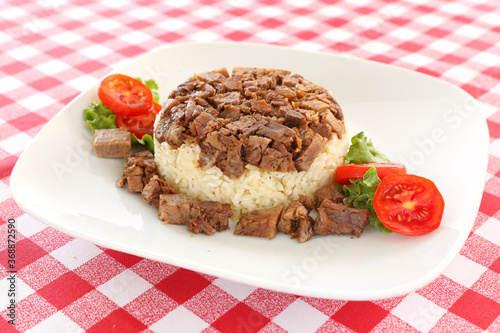 Turkish Meat Et Kavurma with rice / pilav