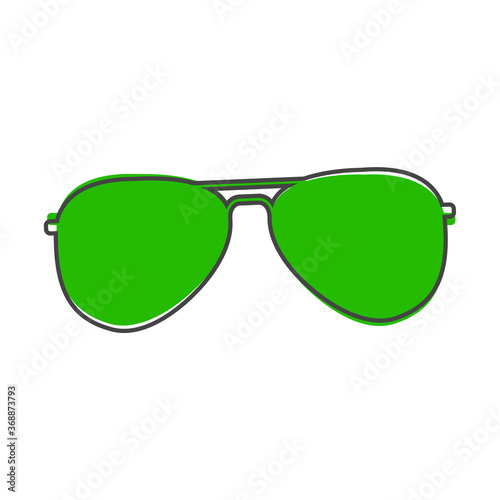 Aviators glasses vector icon. Pilot glasses. Sunglasses protect from the sun cartoon style on white isolated background.