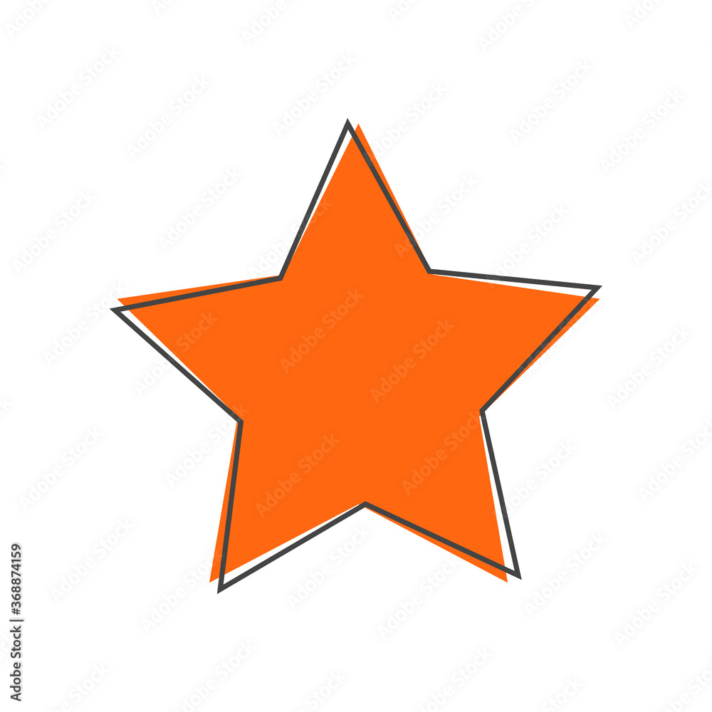 Vector icon five-pointed star cartoon style on white isolated background. Layers grouped for easy editing illustration. For your design. Vector icon five-pointed star cartoon style on white isolated background. Layers grouped for easy editing illustration. For your design.