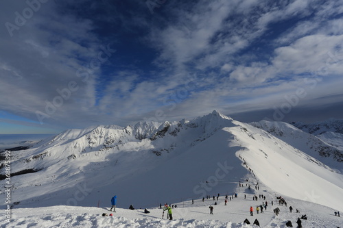 śnieg, zima, góra, krajobraz, niebo, narciarski, tatry, góra, charakter, panorama, biała, pogoda, piekna, lodu, blękit, podróż, alpejski, panoramiczne, Świnica, pora roku, śnieżny, opoka, odsłon, narc