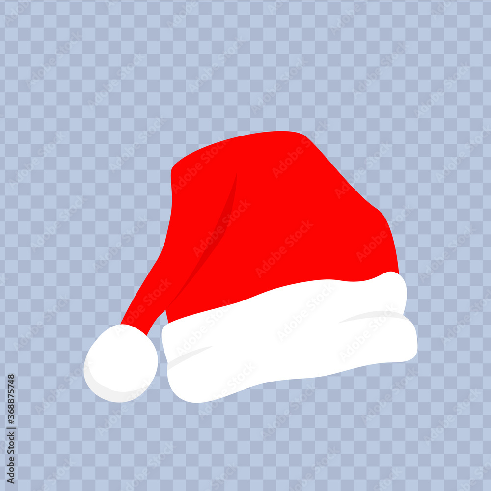 Red santa hat with white fur. Xmas clothing Red santa hat with white fur. Xmas clothing
