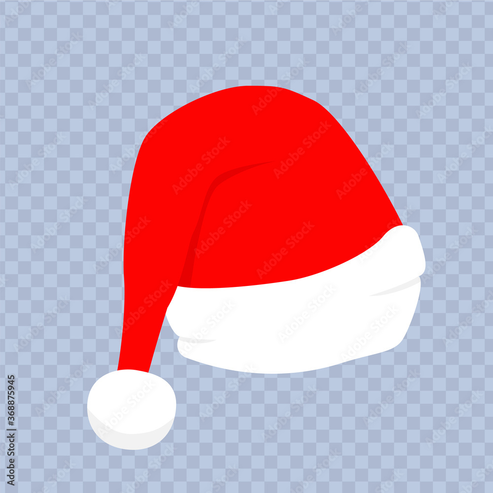 Red santa hat with white fur. Xmas clothing Red santa hat with white fur. Xmas clothing