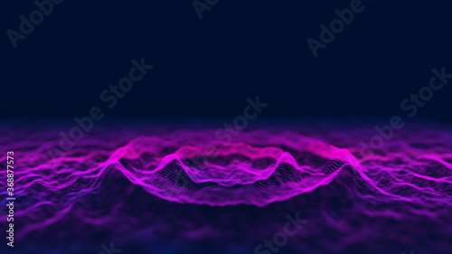 Musical abstract sound wave on blue background. Digital equalizer for music. Music background equalizer concept. Sound wave. Dynamic vibration wallpaper