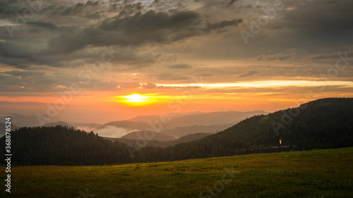 sunset landscape scenery near Kniebis Germany
