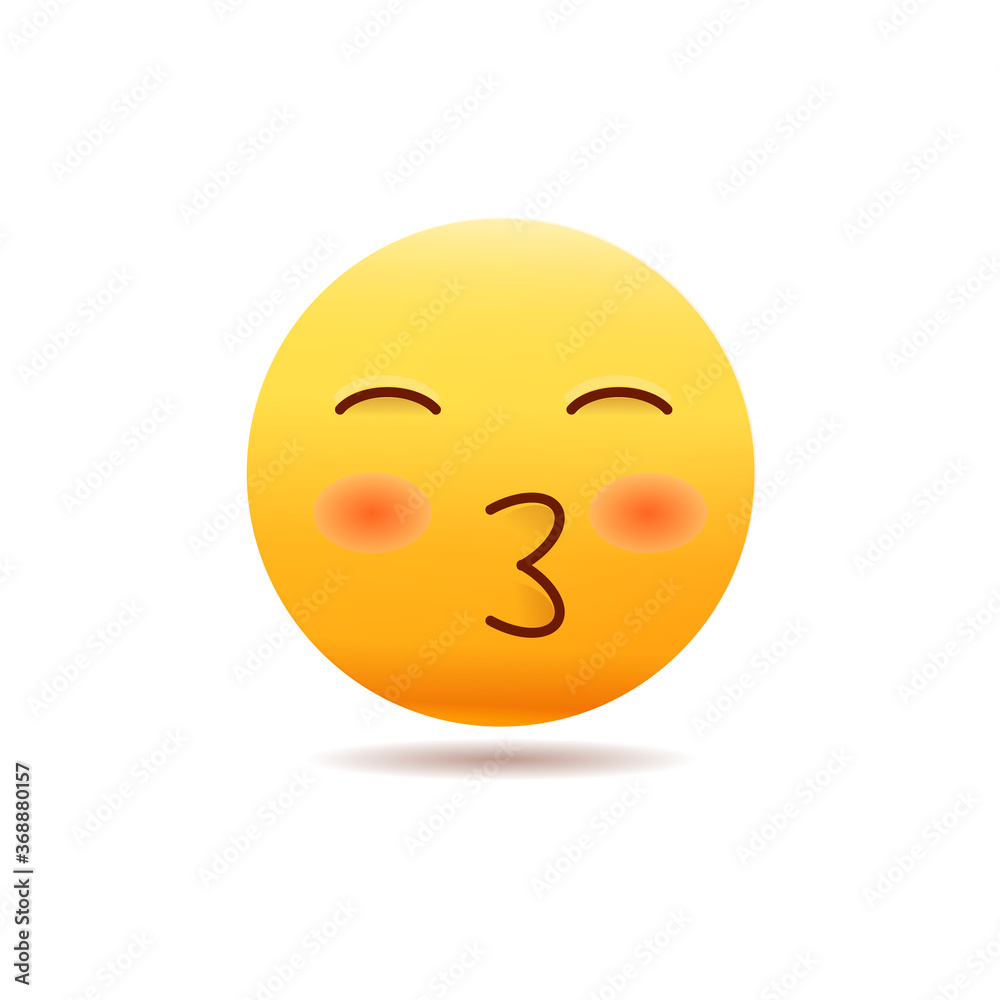 Fototapeta premium Kissing emoticon. Isolated vector illustration on white background EPS