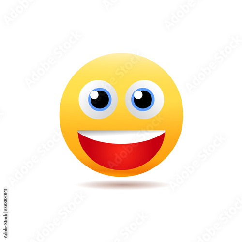 smiling emoji with open mouth illustration. EPS