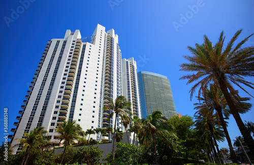 MIAMI BEACH, USA - MAY, 2020: Building in Miami. Living in a big city.