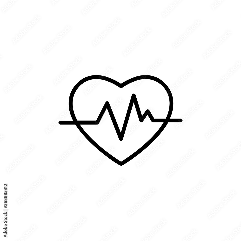 Heartbeat pulse flat vector icon Heartbeat pulse flat vector icon