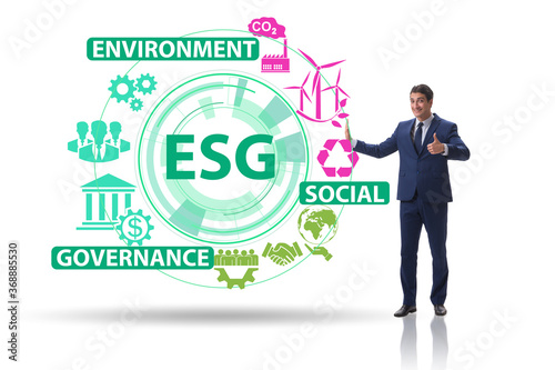 ESG concept as environmental and social governance with business © Elnur