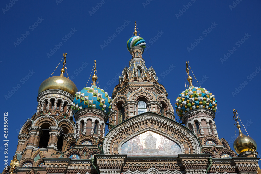 The roof of the Church of the Savior on Spilled Blood, St Petersburg, Russia