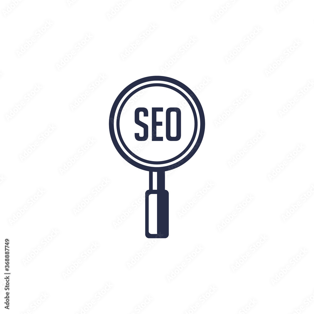 SEO search icon isolsted on white background SEO search icon isolsted on white background