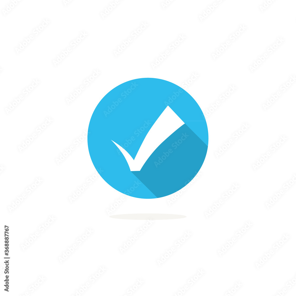 Tick symbol in blue color EPS 10 Tick symbol in blue color EPS 10