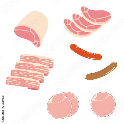 	豚加工肉セットイラスト