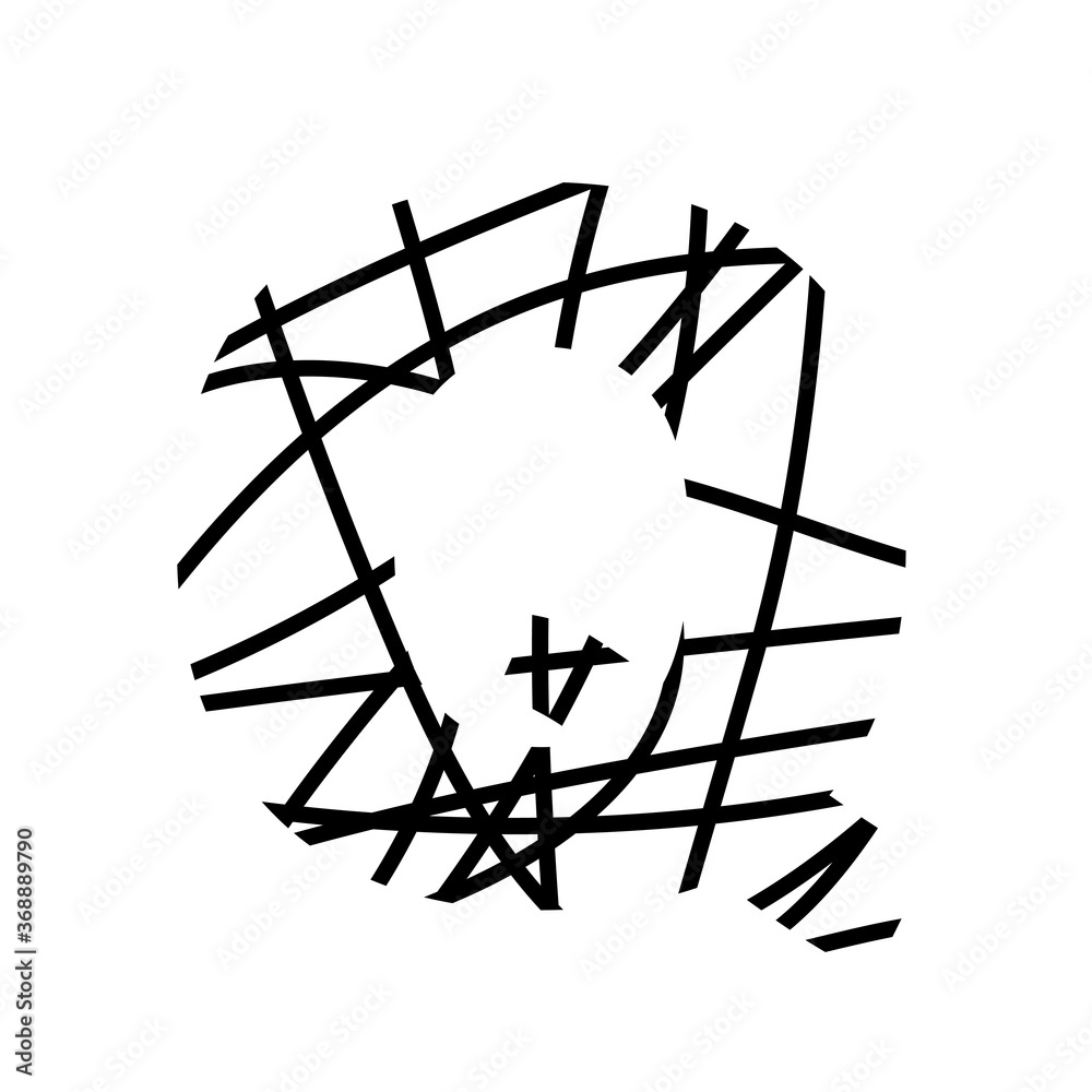 Letter Q - bird nest mottled font - isolated, vector