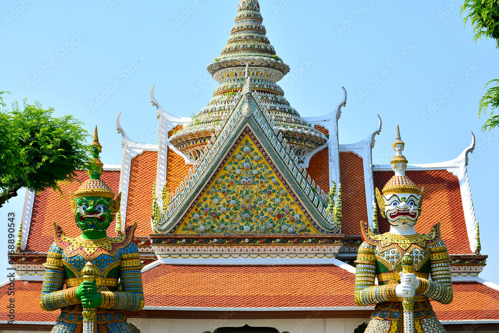 Wat Arun ordination hall temple in Bangkok, Thailand