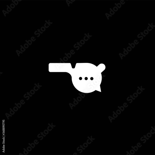 whistle silhouette logo design