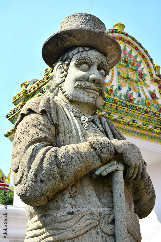 Fototapeta premium Wat Pho guardian statue in Bangkok, Thailand