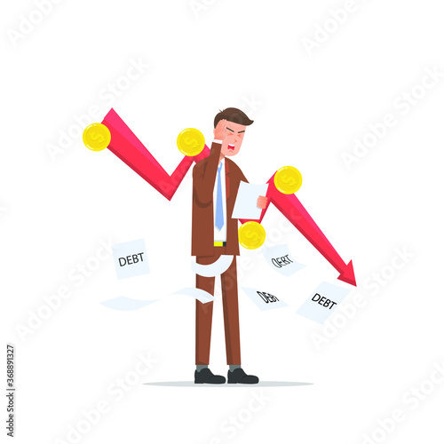 a businessman stressed because he has a lot of debt