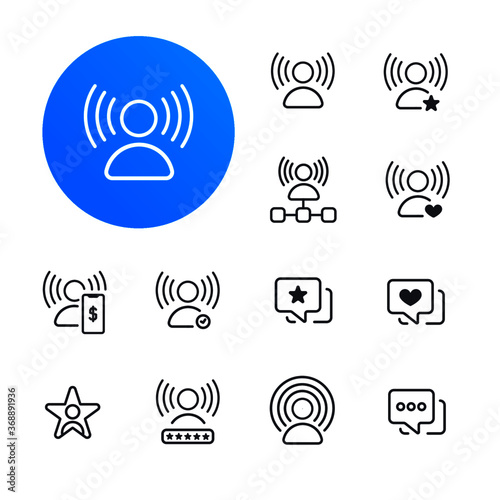 12 Influencer icon set