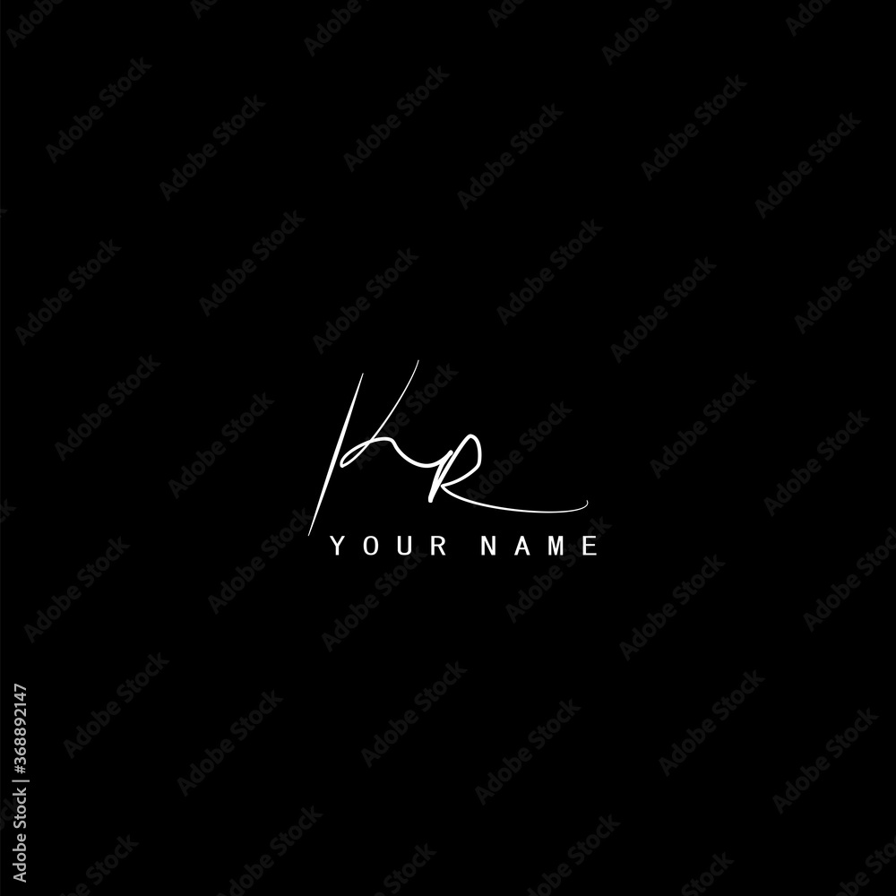 Signature Logo K and R, KR Initial letter. Handwriting calligraphic signature logo template design. Signature Logo K and R, KR Initial letter. Handwriting calligraphic signature logo template design.