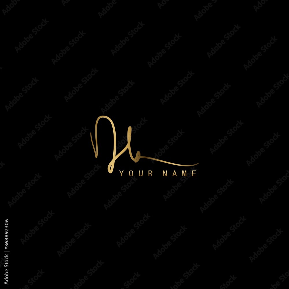 Golden Signature Logo D and B, DB Initial letter logo sign. Handwriting calligraphic signature logo template design. Golden Signature Logo D and B, DB Initial letter logo sign. Handwriting calligraphic signature logo template design.
