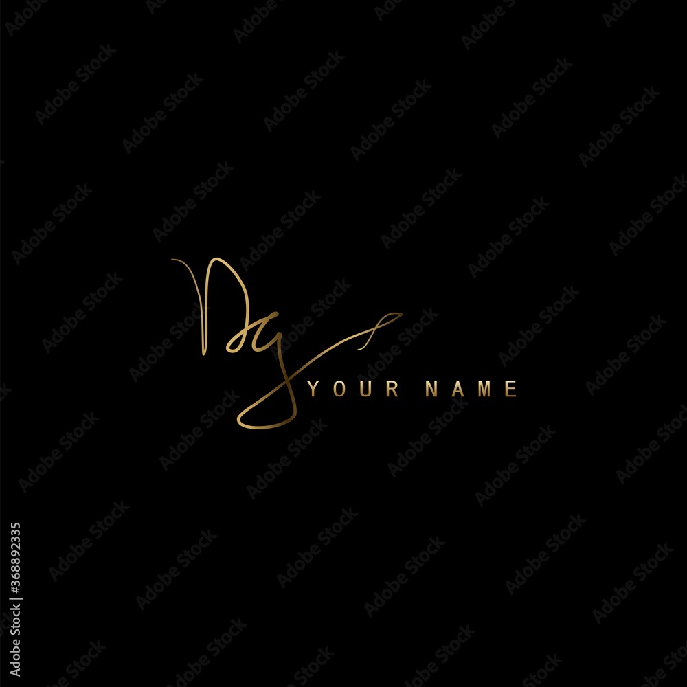 Golden Signature Logo D and G, DG Initial letter logo sign. Handwriting calligraphic signature logo template design. Golden Signature Logo D and G, DG Initial letter logo sign. Handwriting calligraphic signature logo template design.