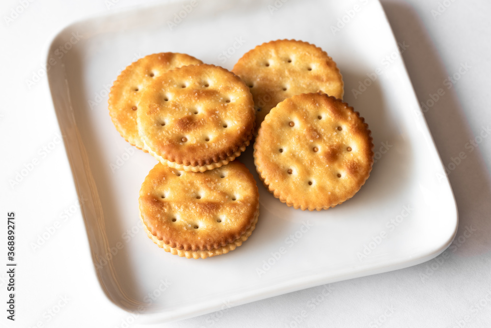 Peanut Butter Filled Crackers on a Plate