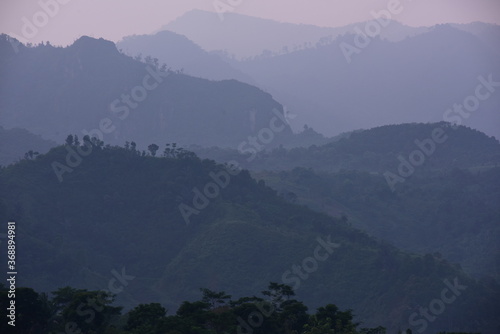 Misty Mountain Layers at Sentul, Bogor, Indonesia photo