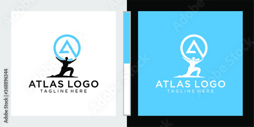 atlas with letter A logo template photo