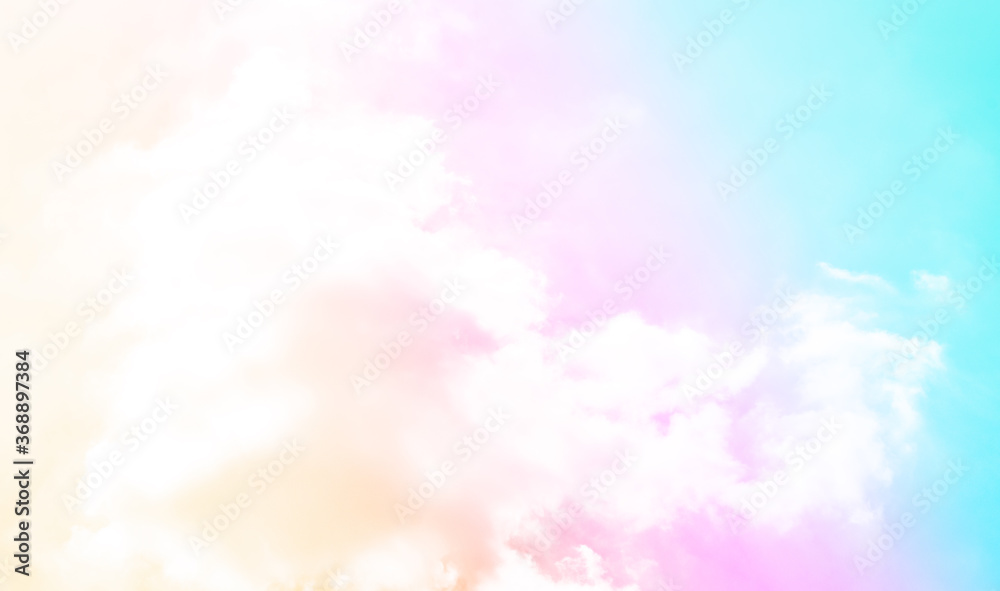 Cloud and sky with a pastel colored background and wallpaper, abstract sky background in sweet color.
