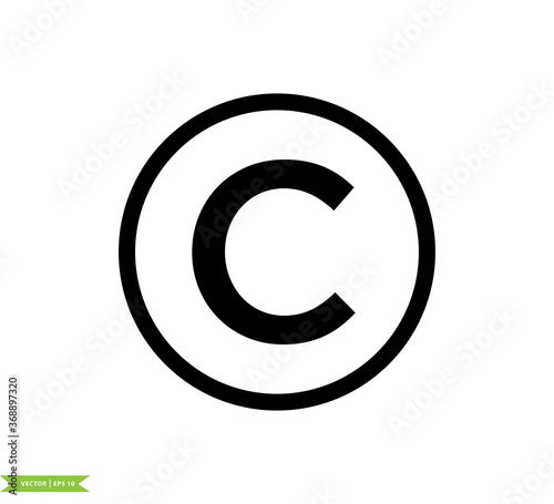 Copyright icon vector logo design template