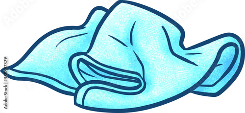 Cute and funny blue little towel