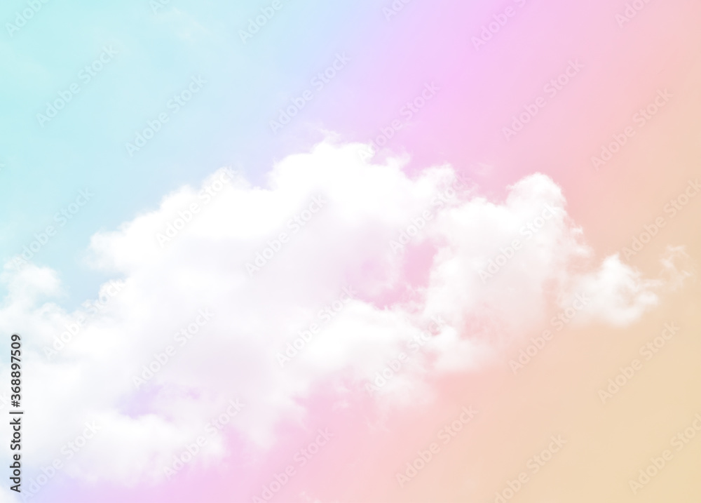 Cloud and sky with a pastel colored background and wallpaper, abstract sky background in sweet color.