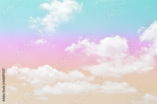 Cloud and sky with a pastel colored background and wallpaper, abstract sky background in sweet color.  © masterjew