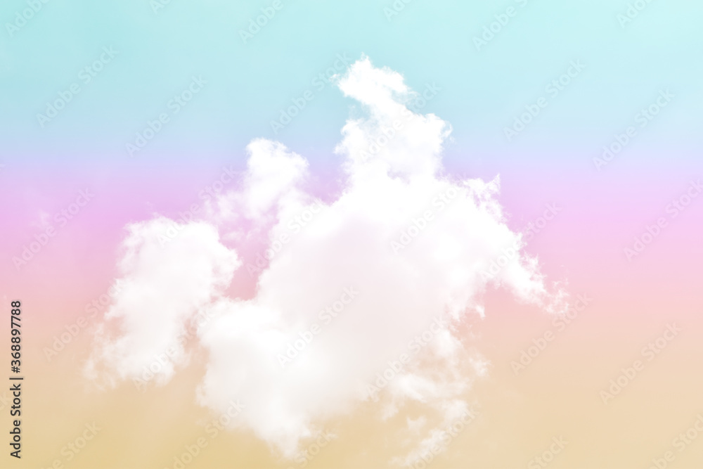 Fototapeta premium Cloud and sky with a pastel colored background and wallpaper, abstract sky background in sweet color.
