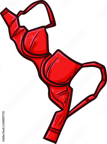 Funny and cute red bra falling