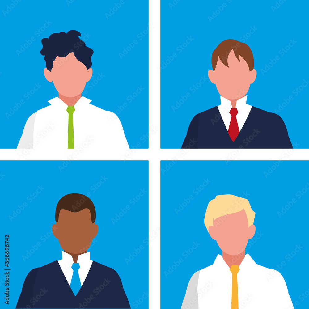 set of businessmen elegant avatar character set of businessmen elegant avatar character