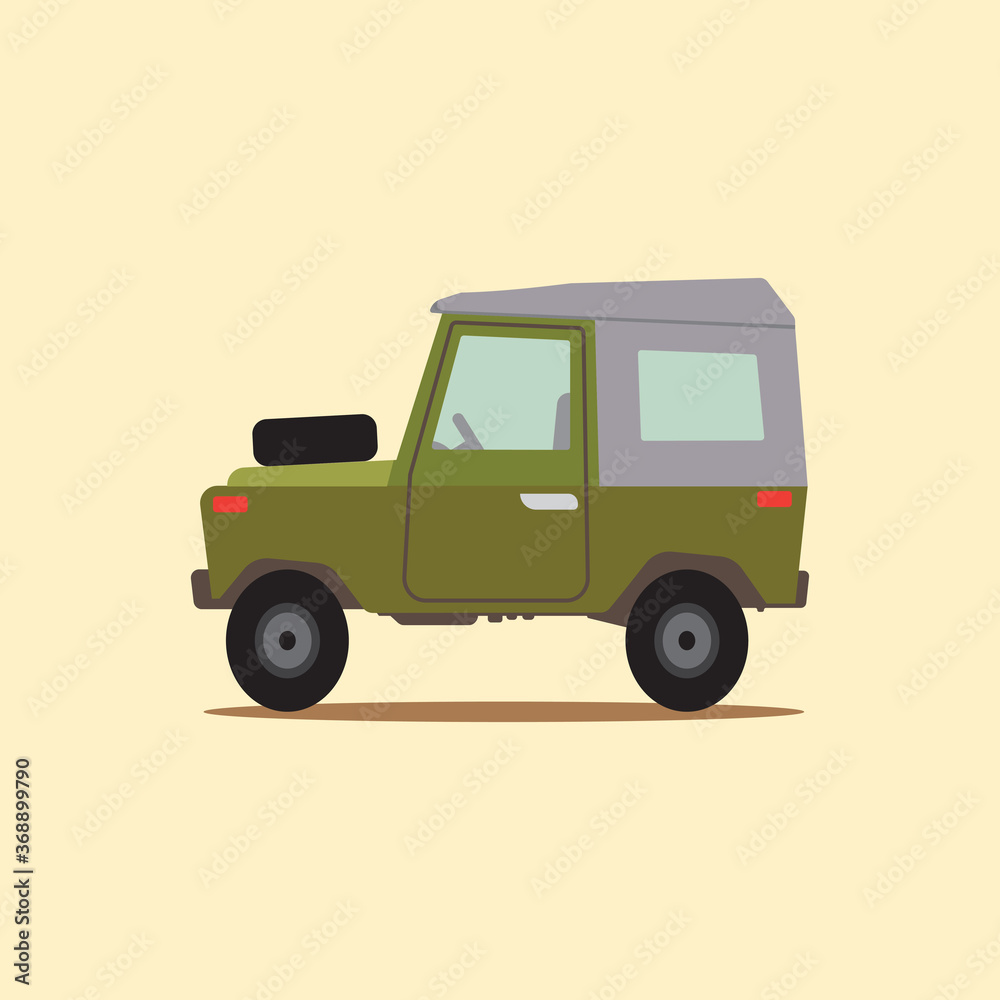 Jeep vector flat icon. car icon eps10