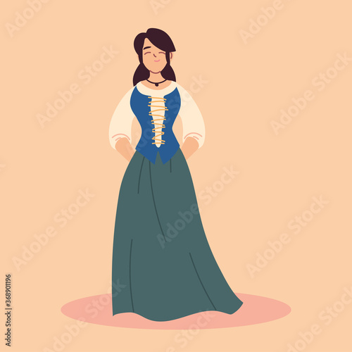 woman medieval peasant character, medieval era