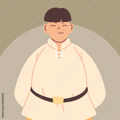 man medieval peasant character, medieval era