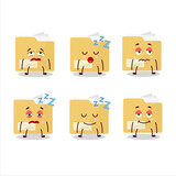 Cartoon character of file folder with sleepy expression