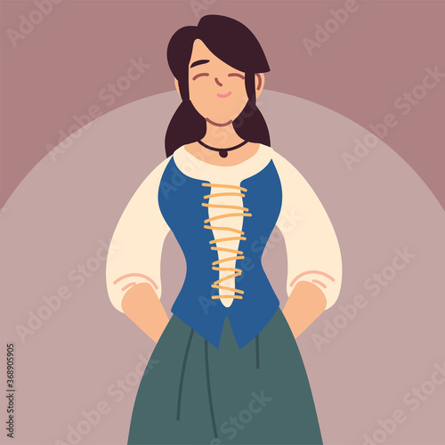 woman medieval peasant character, medieval era
