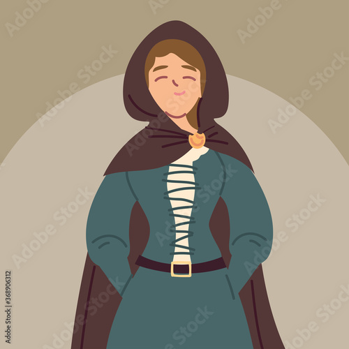 woman medieval peasant character, medieval era