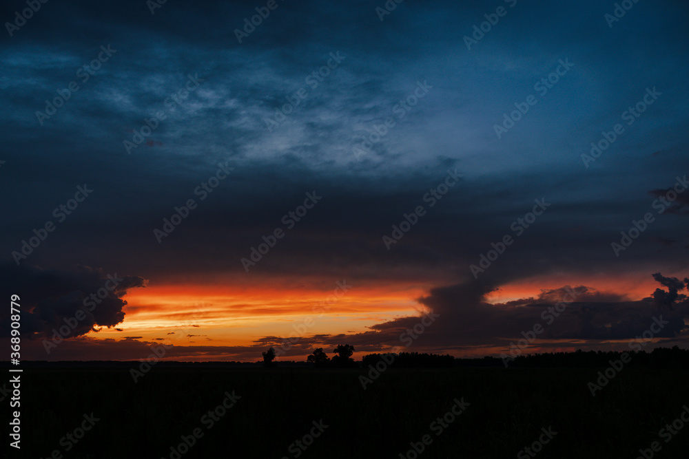 sunset over the river